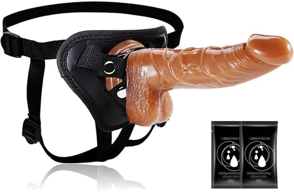 Wearable Personal Wellness Companion – Premium Body-Safe Silicone Design with Adjustable Harness, Strong Suction Base, Ergonomic Fit & Hands-Free Comfort – Brown