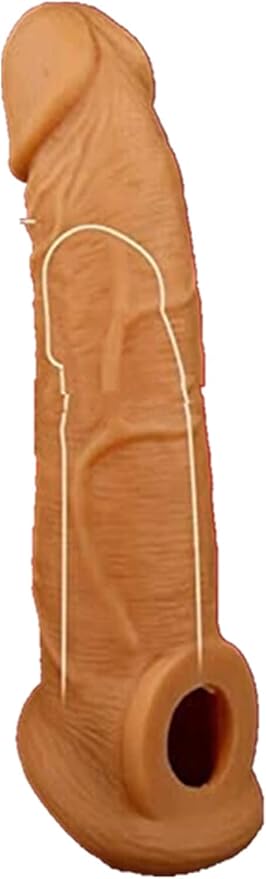 Performance Wellness Sleeve – Premium Soft-Silicone Extension with Ergonomic Contours, Flexible Comfort Fit, Reusable Design & Supportive Enhancement Profile – Brown