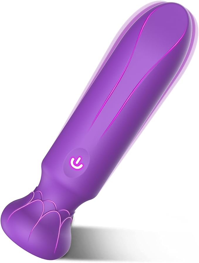 Mini Bullet Vibrator, 9-Speed Clitoral Stimulator, Rechargeable, Purple | Unique lipstick shape, 9 powerful yet quiet vibration modes, fully waterproof, and fast magnetic charging.