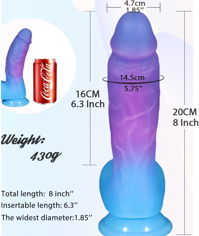 8" Personal Wellness Companion – Premium Gradient Liquid-Silicone Design with Extra-Thick 5.75" Profile, Strong Suction Base, Soft-Touch Finish & Stable Hands-Free Support