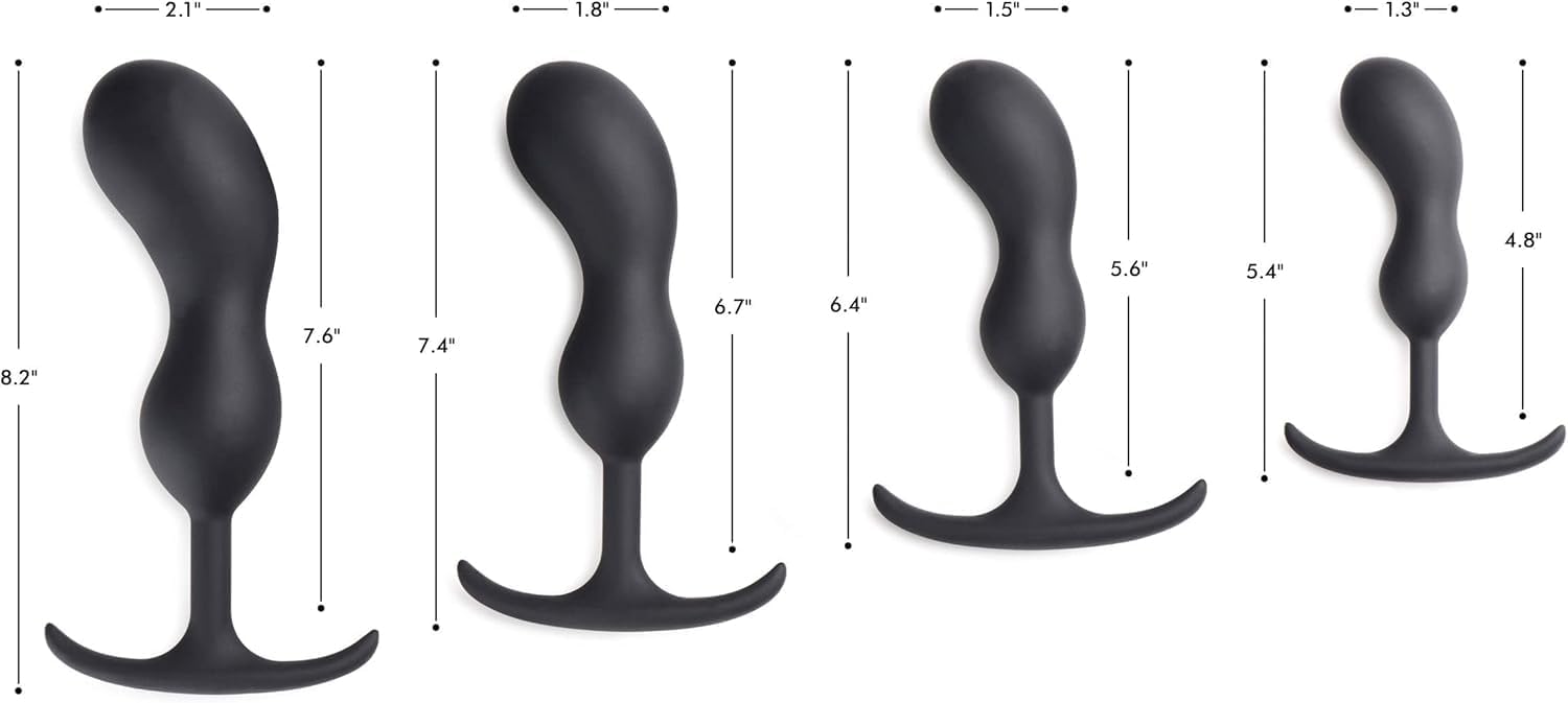 Heavy Hitters Premium Silicone Weighted Prostate Plug - Large Black