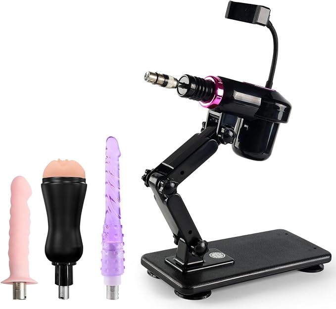 Mini Personal Wellness System – Compact Automatic Comfort Device with Dual Attachments, Multi-Angle Adjustable Stand, Ergonomic Design & Versatile Connector Support