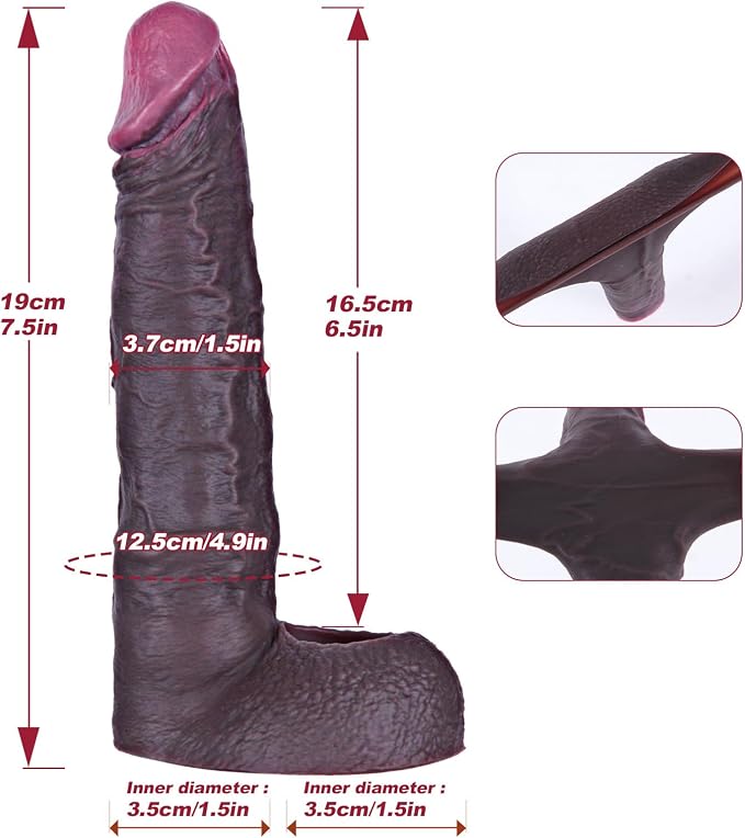 Penis Sleeve Silicone Soft Hollow Sheath Extender Real Feel Shower Black | lifelike,penis,cock,dick,strap on,strapon