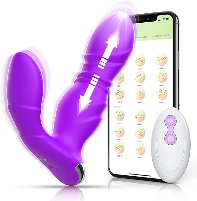 Smart Wearable Personal Wellness Massager – App & Remote-Controlled Strapless Device with 9 Dynamic Motion Settings, Gentle Vibration Functions, Flexible Silicone & Ergonomic Hands-Free Design