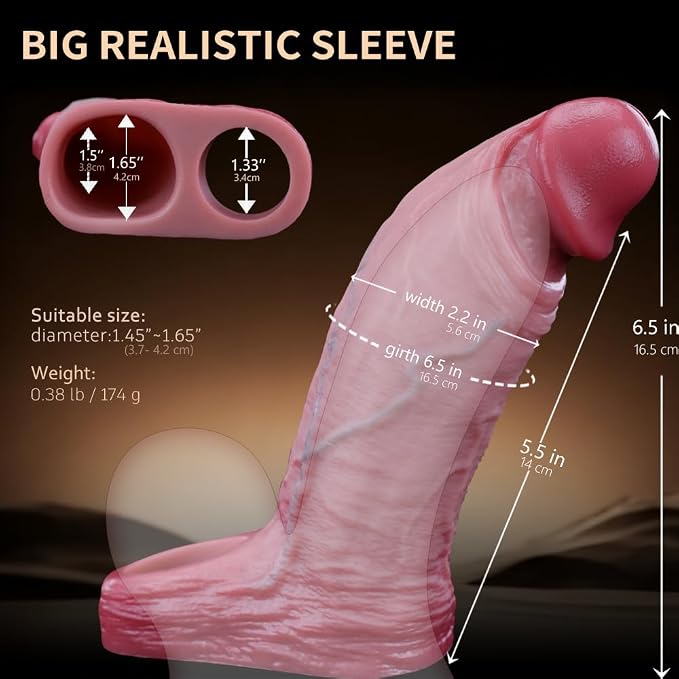 Performance Wellness Sleeve – 6.5-Inch Thickened Waterproof Silicone Extension with Integrated Support Ring, Flexible Comfort Fit, Reusable Design & Ergonomic Contours