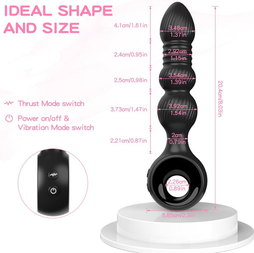 Personal Wellness Massager – Rechargeable Remote-Control Device with 10 Vibration & 7 Dynamic Motion Modes, Flexible Beaded Design, Ergonomic Comfort & Adjustable Fit