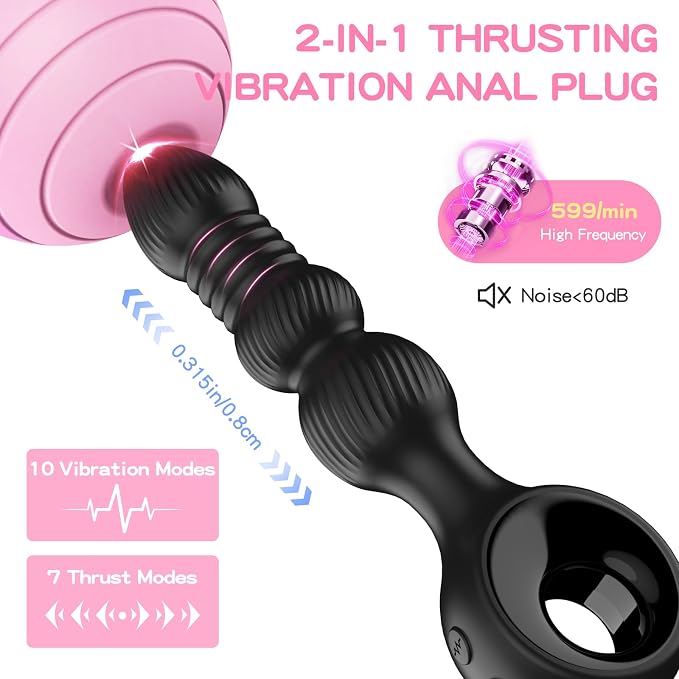 Personal Wellness Massager – Rechargeable Remote-Control Device with 10 Vibration & 7 Dynamic Motion Modes, Flexible Beaded Design, Ergonomic Comfort & Adjustable Fit