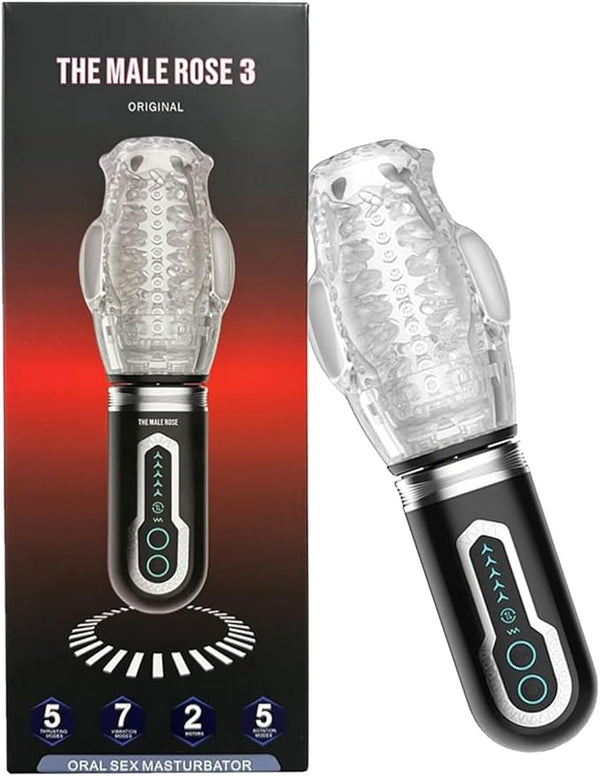 3 Automatic Stroker for Men, 10 Vibrating + 5 Rotating Modes