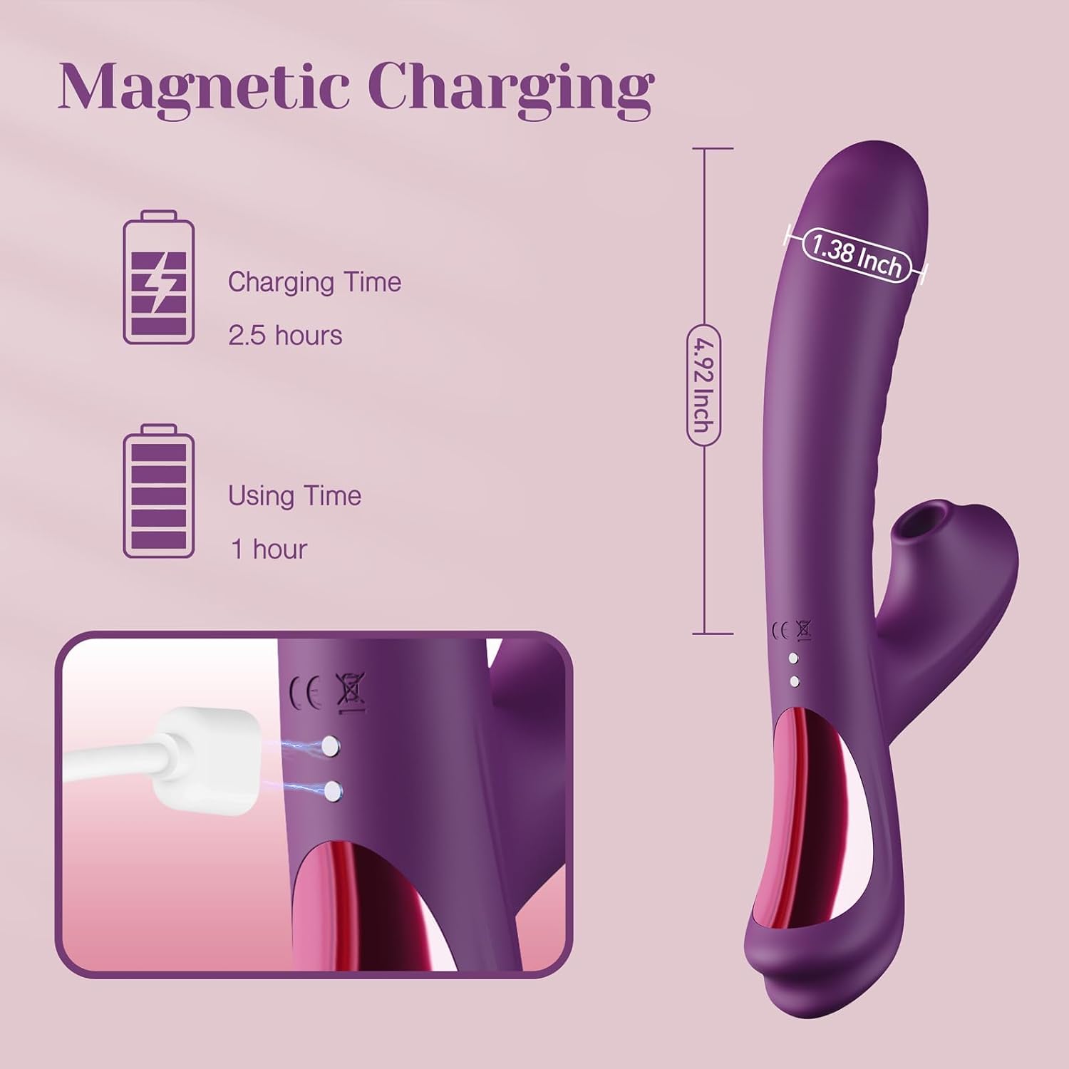 Personal Wellness Massager – Flexible Waterproof Silicone Device with 3 Gentle Suction Modes, 10 Vibration Settings, Dual-Zone Comfort Design & Ergonomic Fit