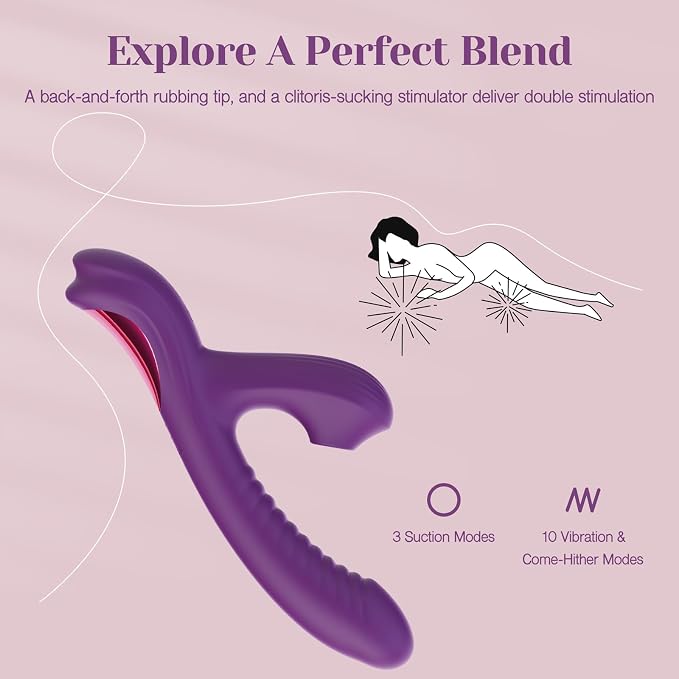Personal Wellness Massager – Flexible Waterproof Silicone Device with 3 Gentle Suction Modes, 10 Vibration Settings, Dual-Zone Comfort Design & Ergonomic Fit