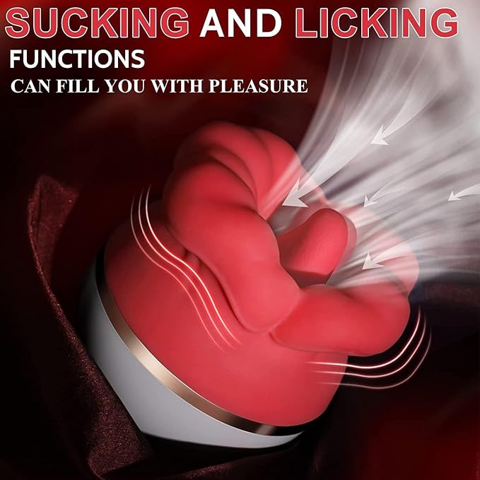 Rose Personal Wellness Massager – 2-in-1 Rechargeable Waterproof Silicone Device with 8 Comfort Modes, Gentle Suction & Motion Functions, Ergonomic Design & Soft-Touch Finish – Red
