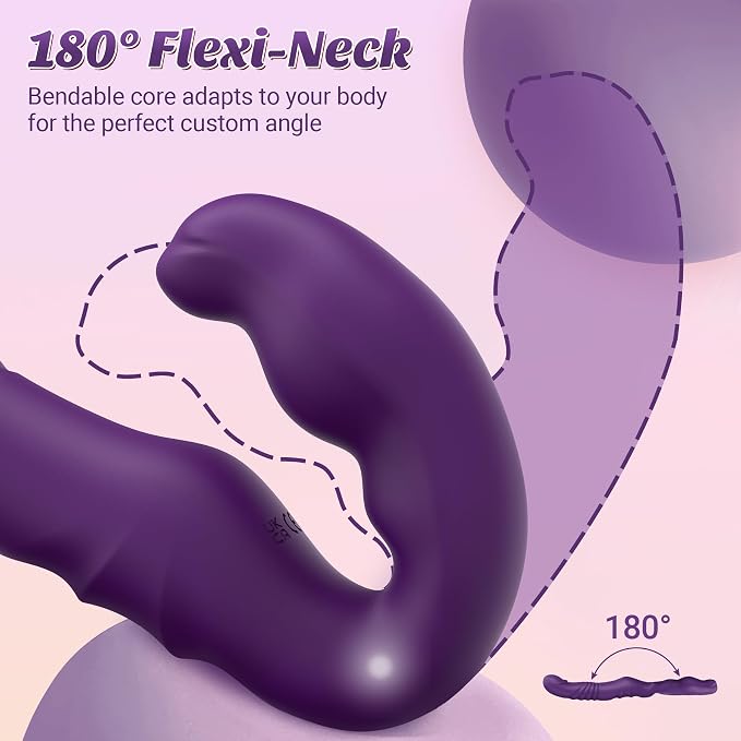 Premium Purple Silicone Device with 10 Comfort Modes, Remote Control, Double-Ended Wearable Design, Flexible Ergonomic Fit & Soft-Touch Finish