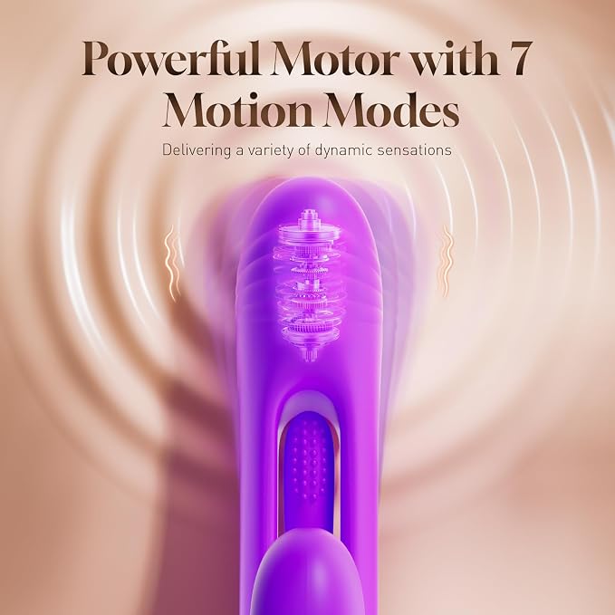 3-in-1 Personal Wellness Massager – Premium Purple Silicone Device with 14 Vibration & 7 Gentle Motion Modes, Dual-Zone Comfort Design, Ergonomic Fit & Easy-Care Finish