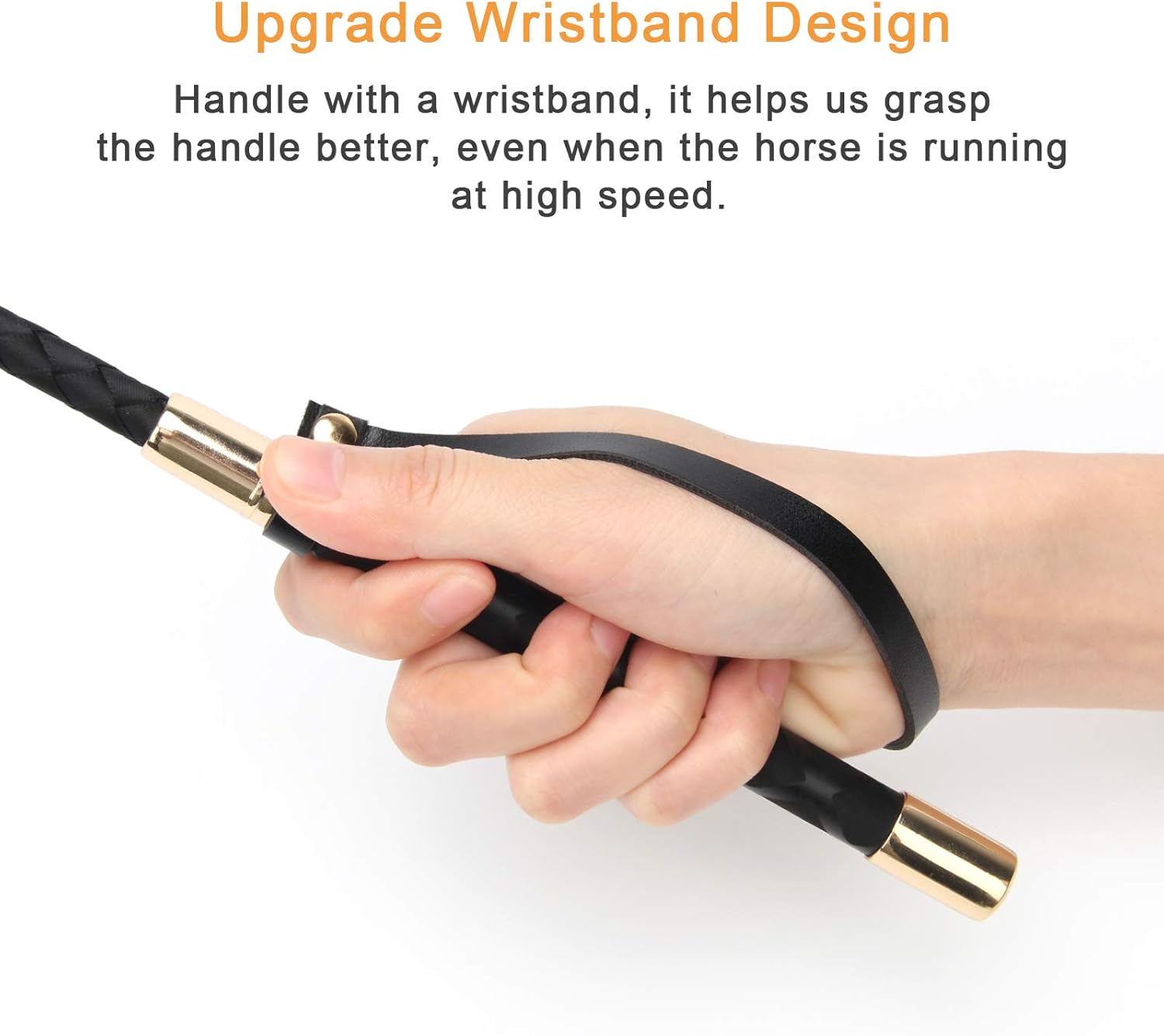 18-Inch PU Leather Equestrian Riding Crop  Durable Horse Riding Crop with Double Slapper Design, Comfortable Grip, Flexible Construction, and Sleek Black Finish for Reliable Equestrian Use.
