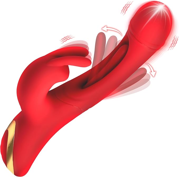 Duo Personal Wellness Massager Set – Premium Rechargeable Silicone Devices with Dual-Zone Vibration, Flexible Flicking Motion, Ergonomic G-Spot Comfort Design & Smooth Soft-Touch Finish – Red