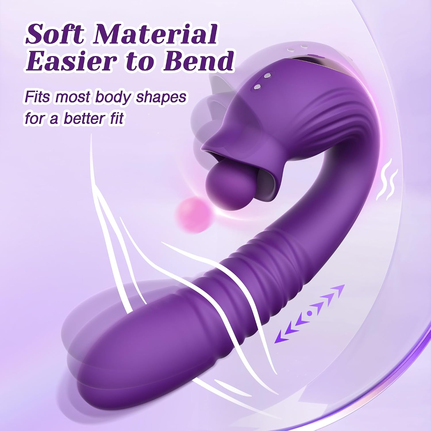 Remote-Controlled Silicone Device with Flexible Bendable Design, Dual-Zone Comfort, Silky-Smooth Finish & LED Display