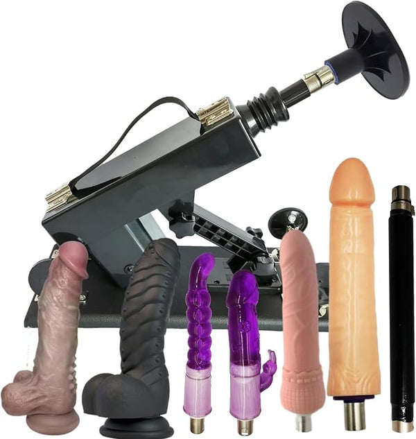 Automatic Personal Massager System – Multi-Attachment Wellness Device with 8 Interchangeable Accessories, Stable Suction Base, Adjustable Motion Control & Ergonomic Design