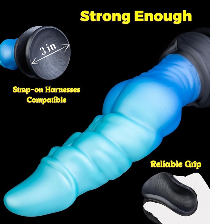 XL Fantasy Personal Wellness Companion – Premium Soft-Touch Silicone Design with Thick Knotted Contours, Curved Ergonomic Profile, Strong Suction Base & Stable Hands-Free Support