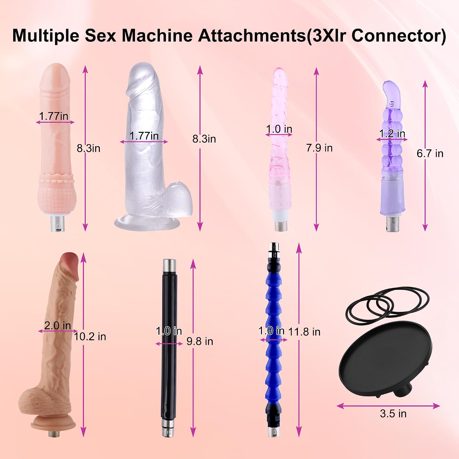 Automatic Personal Wellness System – Powerful Motion Device with Secure Suction Base, 3XLR Connector & 8 Interchangeable Attachments, Designed for Adjustable Comfort