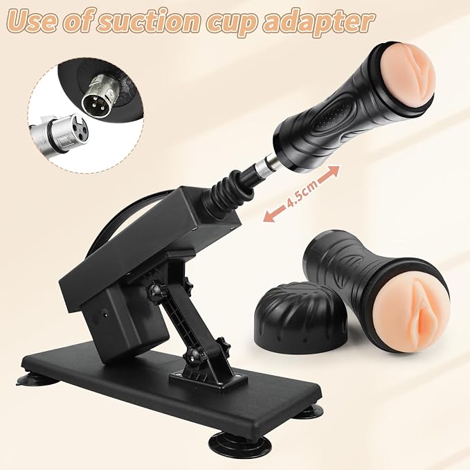 Automatic Personal Wellness System – Realistic Soft-Touch Attachment with Dynamic Motion Function, 3XLR Accessory Support, Stable Suction Base & Adjustable Ergonomic Design