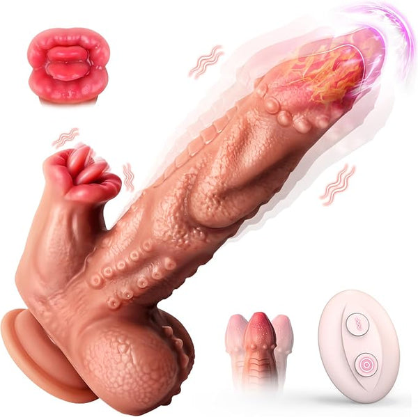 10.2" Smart Personal Wellness Massager – Remote-Controlled Silicone Device with 10 Dynamic Motion & Vibration Modes, Gentle Warming Function, Suction Base & Ergonomic Comfort Design
