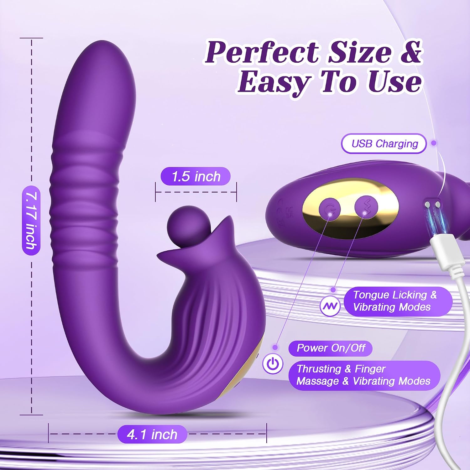 Remote-Controlled Silicone Device with Flexible Bendable Design, Dual-Zone Comfort, Silky-Smooth Finish & LED Display