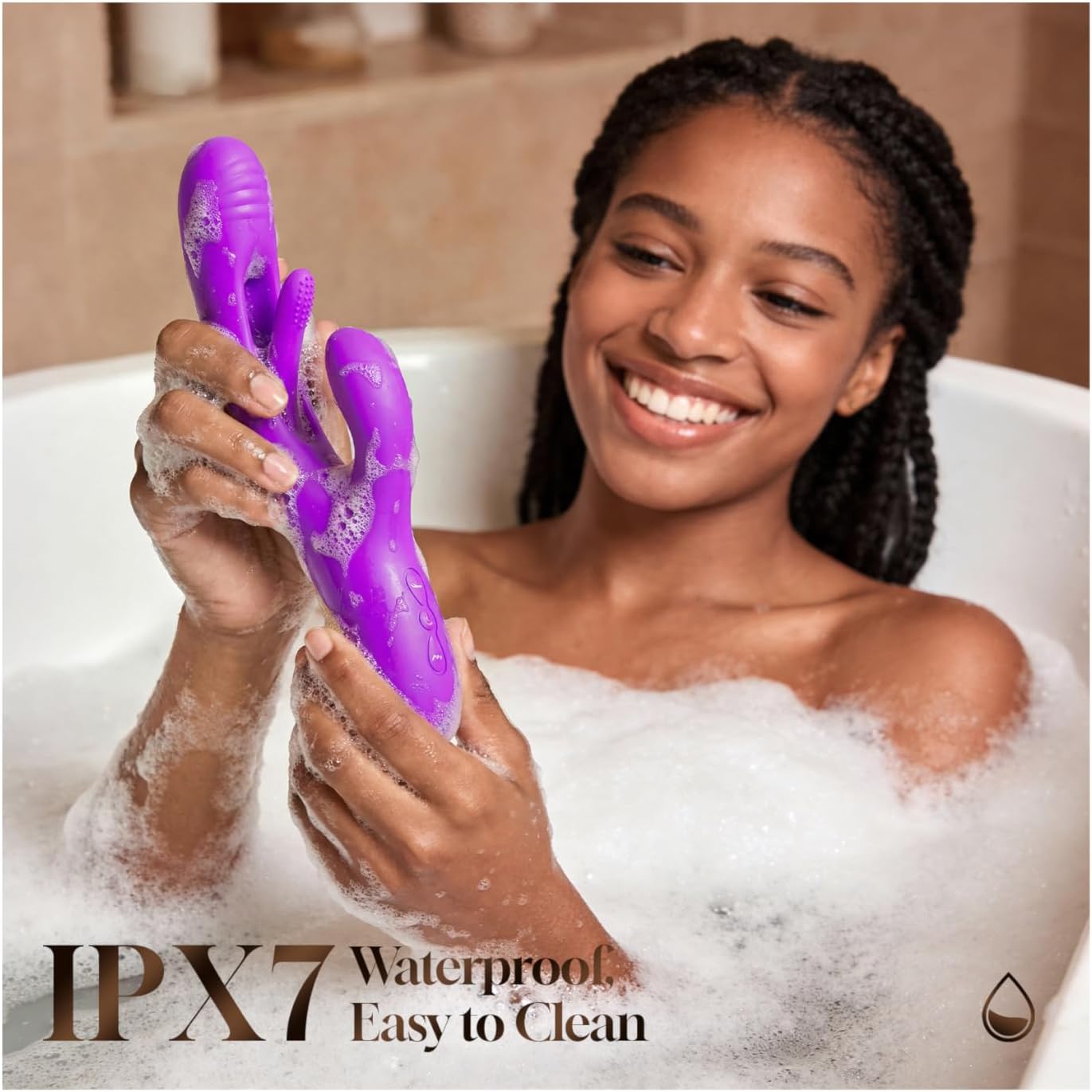3-in-1 Personal Wellness Massager – Premium Purple Silicone Device with 14 Vibration & 7 Gentle Motion Modes, Dual-Zone Comfort Design, Ergonomic Fit & Easy-Care Finish