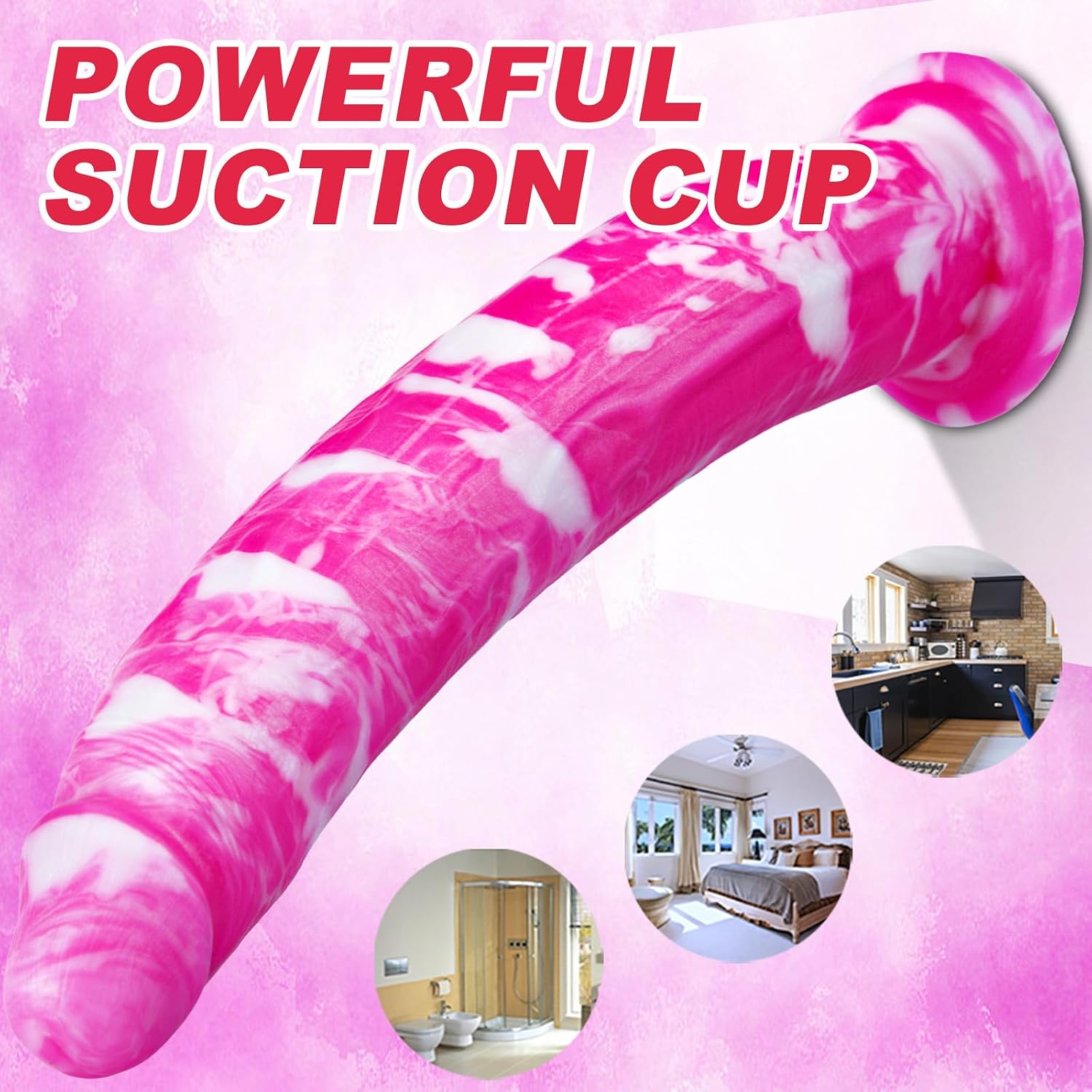 12" Soft Silicone Premium Extra-Long Silicone Personal Wellness Massager  Soft Body-Safe Silicone Design with Flexible Construction, Hands-Free Suction Base, Ergonomic Form, and Durable Premium Finish.