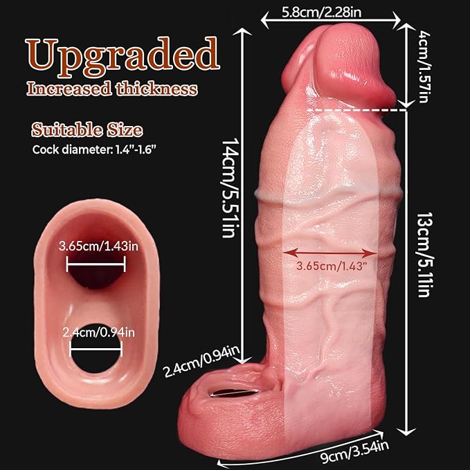 2.28-Inch Premium Silicone Extension with Integrated Support Ring, Flexible Comfort Fit, Reusable Design & Ergonomic Contours