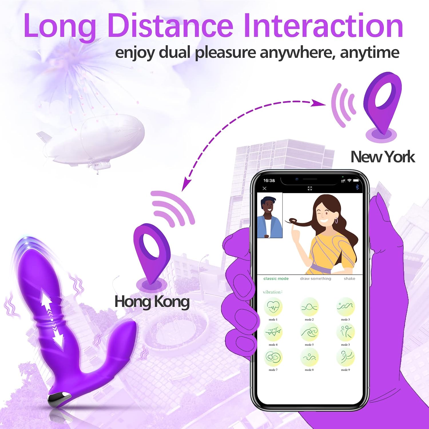 Smart Wearable Personal Wellness Massager – App & Remote-Controlled Strapless Device with 9 Dynamic Motion Settings, Gentle Vibration Functions, Flexible Silicone & Ergonomic Hands-Free Design