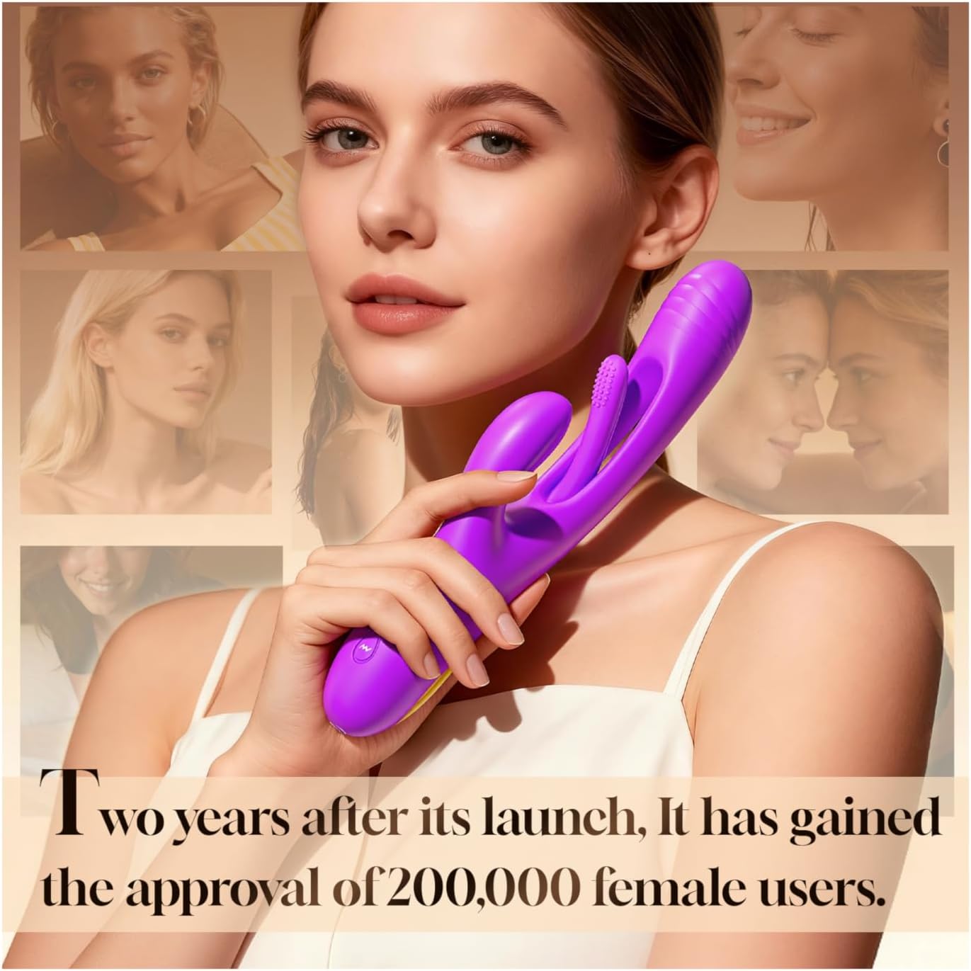3-in-1 Personal Wellness Massager – Premium Purple Silicone Device with 14 Vibration & 7 Gentle Motion Modes, Dual-Zone Comfort Design, Ergonomic Fit & Easy-Care Finish