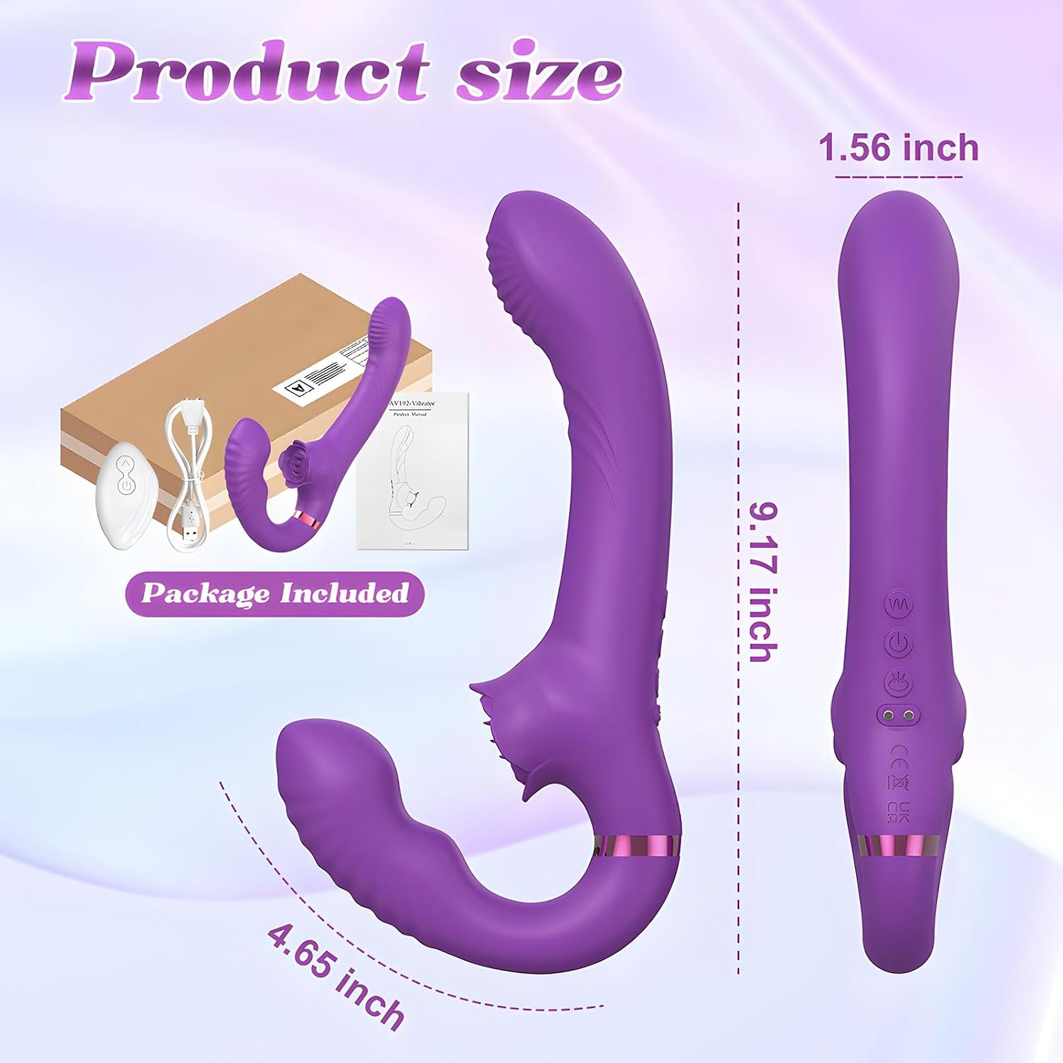 Duo Personal Wellness Massager – Strapless Rechargeable Silicone Device with 10 Vibration Modes, Double-Ended Wearable Design, Anti-Slip Grip & Remote Control