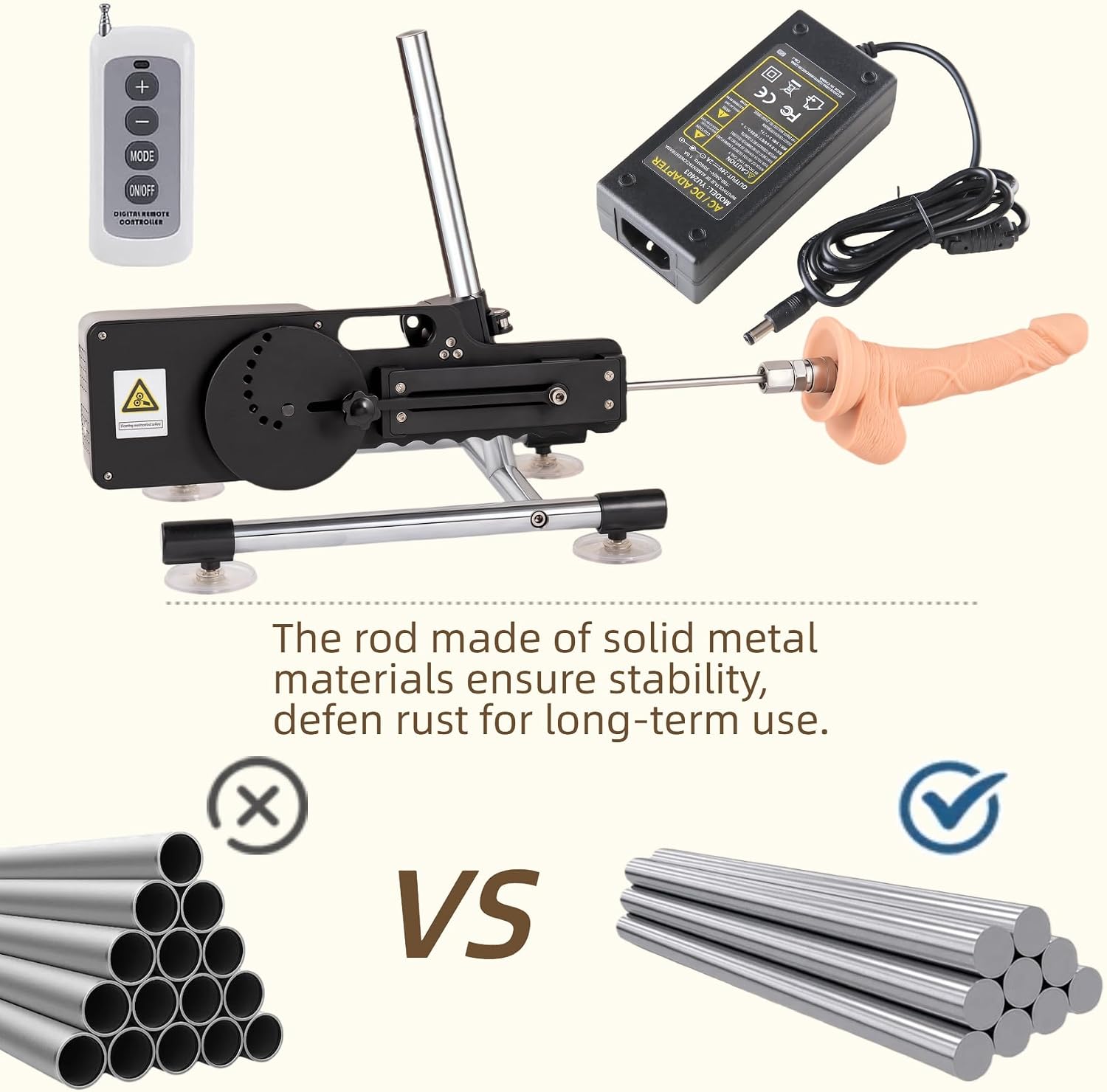 Smart Personal Wellness System – App & Remote-Controlled Device with 20 Dynamic Motion Modes, Vibration & Warming Functions, Metal Drive System and 6 Interchangeable Accessories