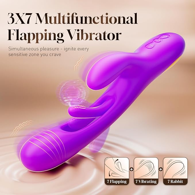 3-in-1 Personal Wellness Massager – Premium Purple Silicone Device with 14 Vibration & 7 Gentle Motion Modes, Dual-Zone Comfort Design, Ergonomic Fit & Easy-Care Finish