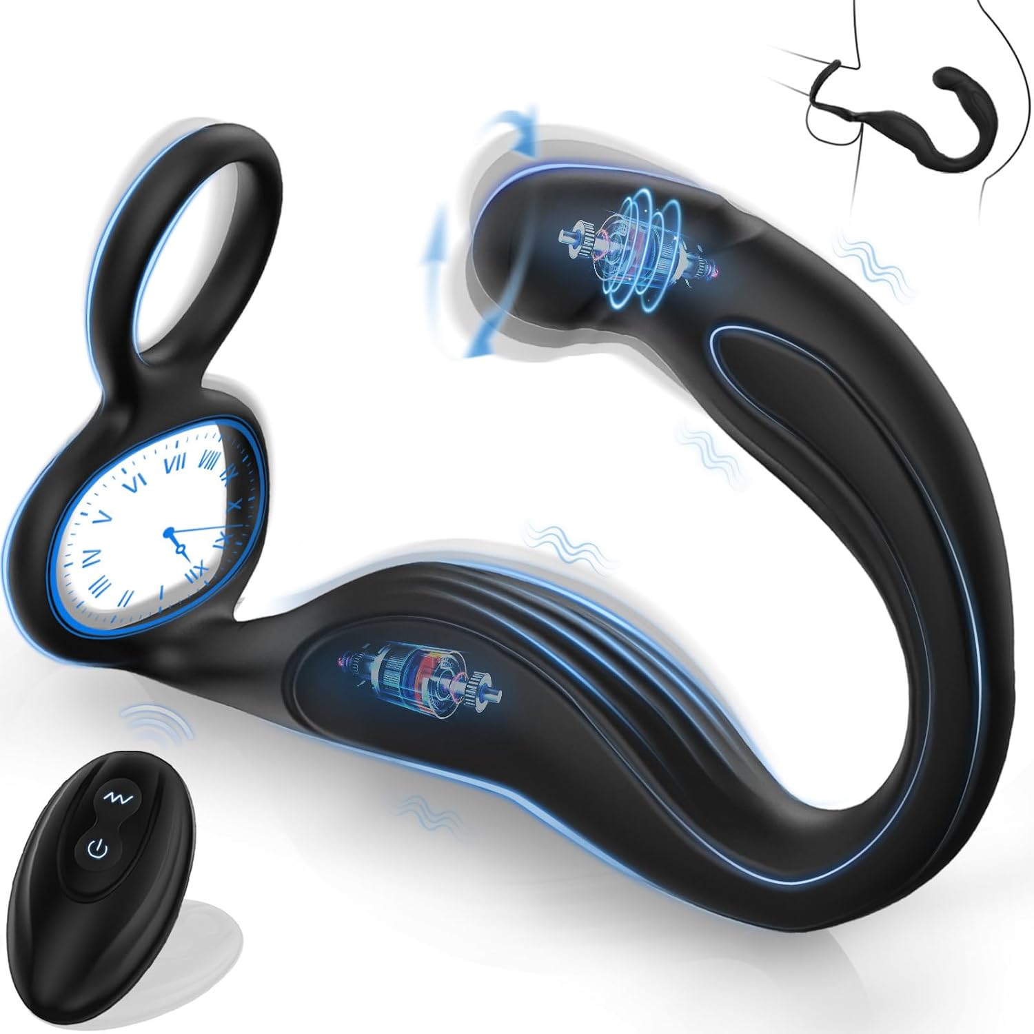 Premium 360° Rotating Rechargeable Personal Massager  Ergonomic C-Shaped Intimate Wellness Device with 10 Vibration Modes, Remote Control, Waterproof Design, Body-Safe Silicone, and Comfortable Wearable Fit.