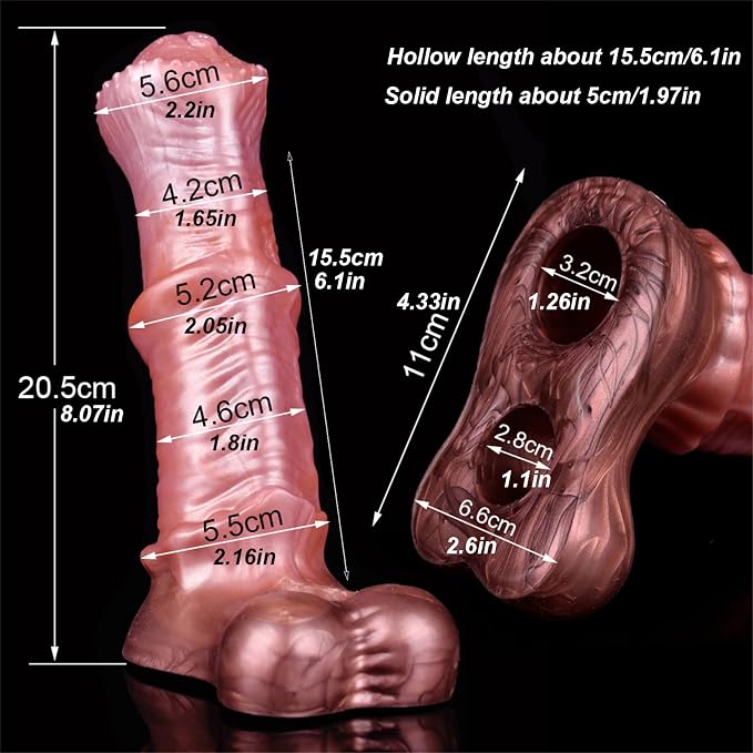 8.07-Inch Premium Silicone Extension with Support Ring, Ergonomic Contours, Flexible Comfort Fit, Realistic Soft-Touch Finish & Reusable Design – Brown