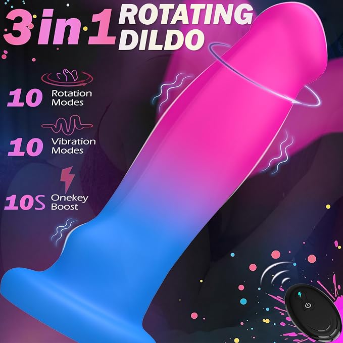 Personal Massager – Waterproof Remote-Control Wellness Device with 10+1 Comfort Modes, Dual-Action Rotation & Vibration, Hands-Free Suction Base and Ergonomic Desig.
