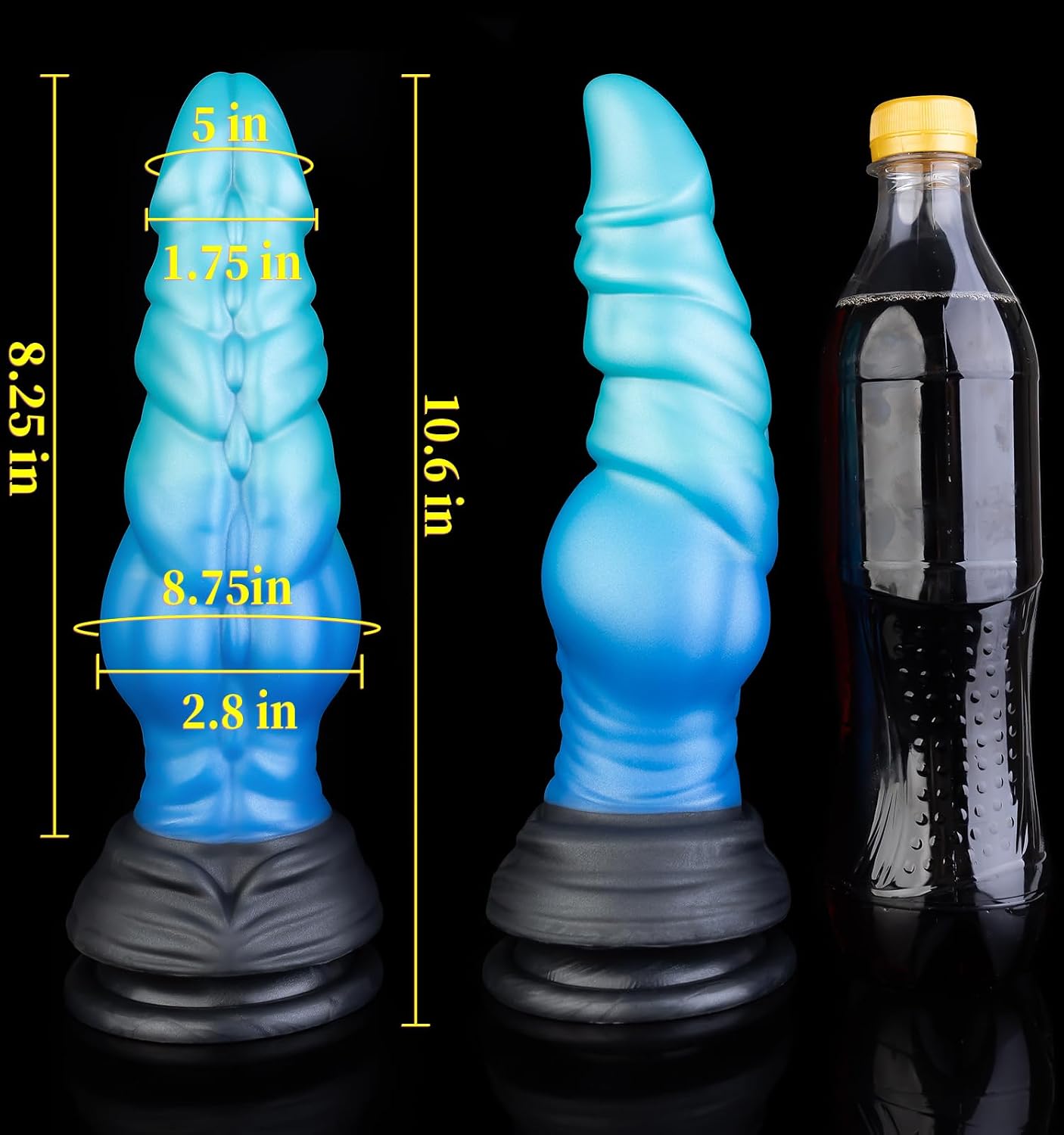 XL Fantasy Personal Wellness Companion – Premium Soft-Touch Silicone Design with Thick Knotted Contours, Curved Ergonomic Profile, Strong Suction Base & Stable Hands-Free Support