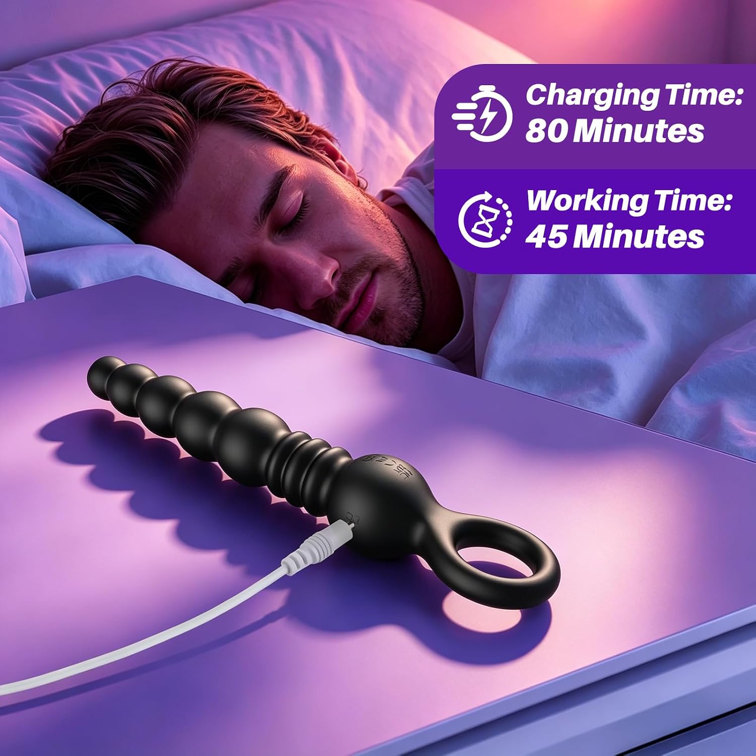 Personal Wellness Massager – App-Controlled Rechargeable Device with 9 Dynamic Motion & Vibration Modes, Flexible Beaded Design, Ergonomic Comfort & Adjustable Fit