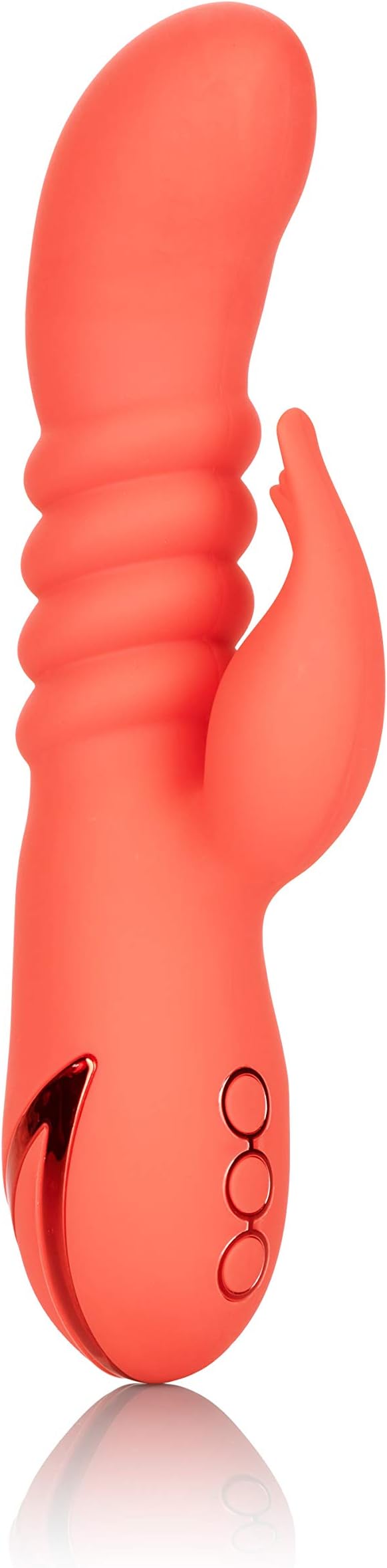 Cutie Silicone Thrusting Rabbit Vibrator, Orange, 1 Count