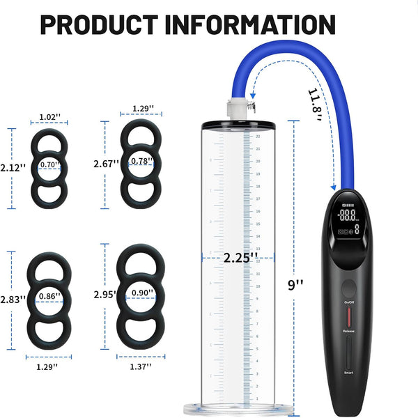 Personal Wellness Pump – Premium Electric Air-Pressure Device with Manual & Smart Modes, 9-Inch Ergonomic Cylinder & Comfortable, Adjustable Fit