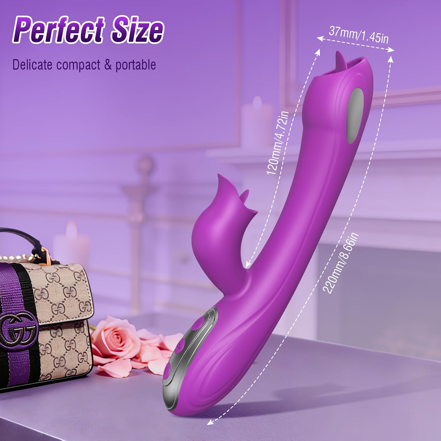 3-in-1 Personal Wellness Massager – Premium Rechargeable Device with 10 Multi-Mode Settings, Gentle Tongue-Style Motion, Targeted Comfort Design & Ergonomic Fit