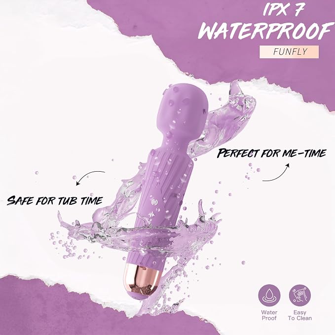 Personal Massager - 4H Battery, Powerful Vibrating Massager (Purple) | Powerful and Quiet for Private Self Care, 4H Battery, 20 Modes 8 Speeds, Soft Silicone, Storage Bag Included, Valentines Gift