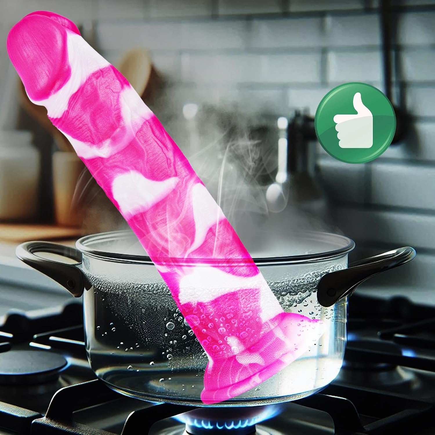 12" Soft Silicone Premium Extra-Long Silicone Personal Wellness Massager  Soft Body-Safe Silicone Design with Flexible Construction, Hands-Free Suction Base, Ergonomic Form, and Durable Premium Finish.