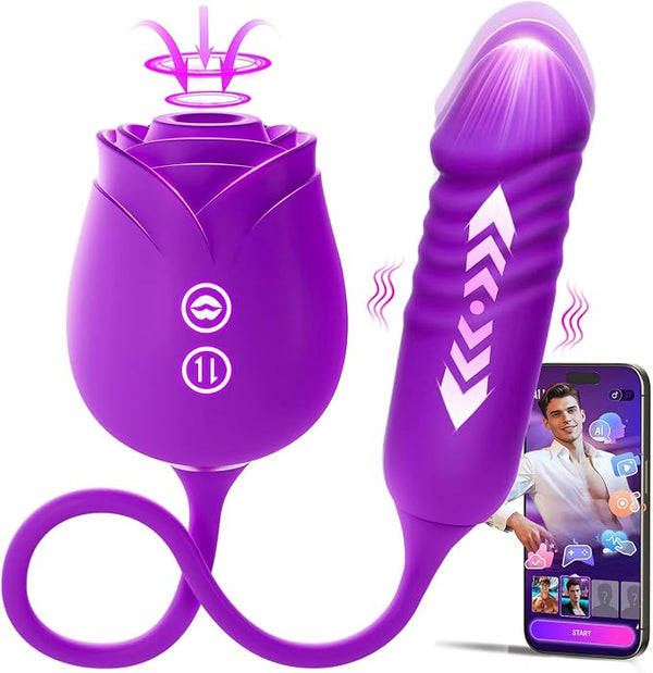 Smart Personal Wellness Massager – App-Controlled Silicone Device with 10 Multi-Mode Settings, AI Sync, Waterproof Design, Gentle Suction & Dynamic Motion Functions