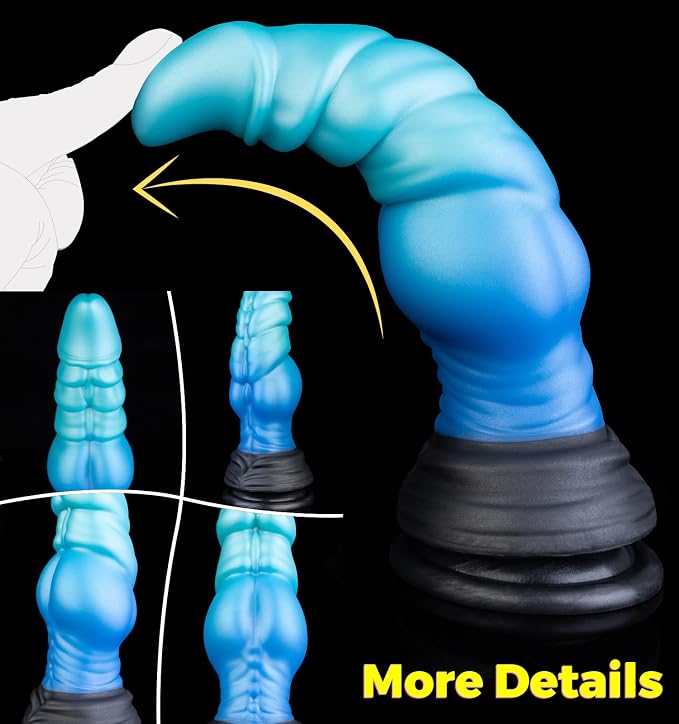XL Fantasy Personal Wellness Companion – Premium Soft-Touch Silicone Design with Thick Knotted Contours, Curved Ergonomic Profile, Strong Suction Base & Stable Hands-Free Support