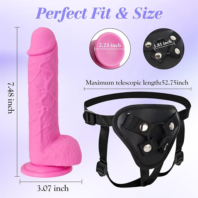 Wearable Wellness Companion – Premium Pink Liquid-Silicone Design with Adjustable Harness, Strong Suction Base, Solid Construction & Versatile 2-in-1 Comfort