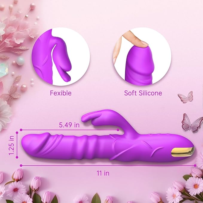 Rose Personal Wellness Massager – Waterproof Rechargeable Silicone Device with 3 Dynamic Motion & 10 Vibration Modes, Ergonomic Dual-Action Design & Premium Soft-Touch Finish