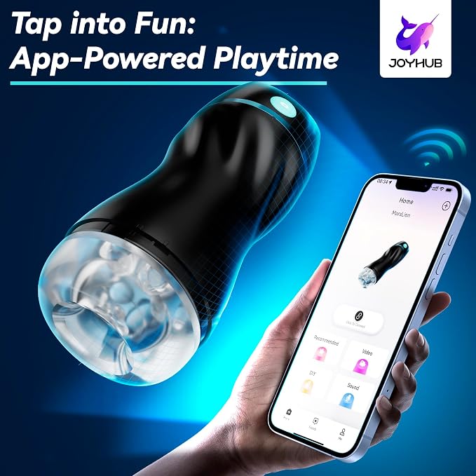 Suction Male Masturbator, AI Pocket Pussy with 7 Modes Adult Toys | Hands-free suction male stroker with 7 modes, 3D textured sleeve, AI interaction, removable cup, and easy-clean design