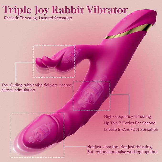 Bunny Personal Wellness Massager – Quiet, Waterproof & Rechargeable Silicone Device with Dynamic Motion, Curved Ergonomic Design, Targeted Comfort Zones & Shower-Friendly Construction
